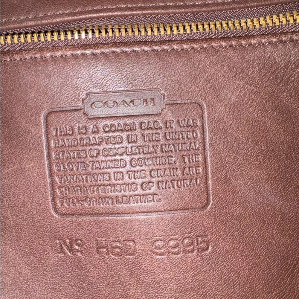 Vintage Coach Leather Zip Top Shopper Bag 9995 - Picture 3 of 11